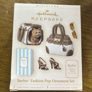 Hallmark Keepsake Barbie Fashion Pup Ornament Set
